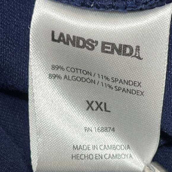 Lands' End Stretch Capri Pants Womens 2XL Navy Dot Pull-On Nautical Summer Beach - Picture 7 of 8